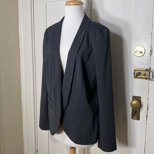 Trouve Gray Open Front Jacket Blazer Shoulder Pads L